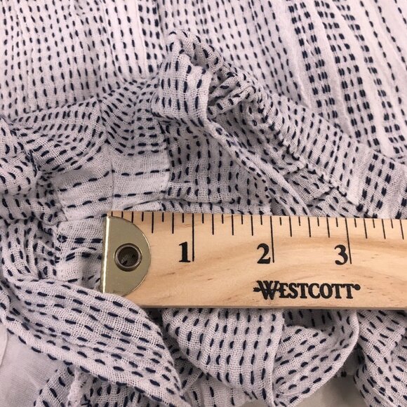 Coastal Romper Women Size 4 White Blue Adjustable Straps Summer Feminine Beachy - Picture 14 of 16